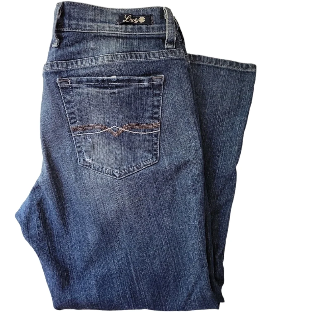 Lucky Brand Logan Classic Rider Crop Jeans 6/28 Y2K Light Wash Mid Rise Capri